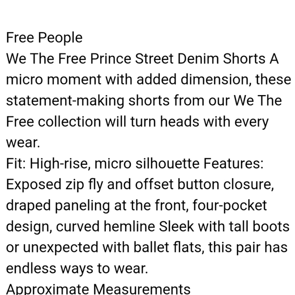 BNWOT Free People We the People Prince Street denim Shorts - Picture 11 of 12